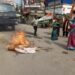 Tripura Mahila Congress Protests Gurugram Assault, Burns Amit Shah’s Effigy in Agartala