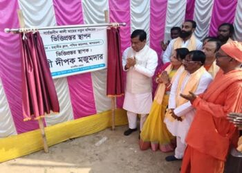 Mayor Lays Foundation for New Mahavir Club Kali Temple Building in Agartala