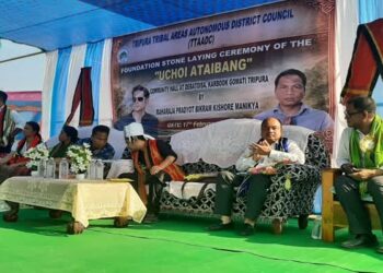 Pradyot Kishore Deb Barma Lays Foundation Stone for 500-Seat Community Hall in Korbook
