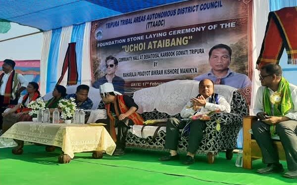 Pradyot Kishore Deb Barma Lays Foundation Stone for 500-Seat Community Hall in Korbook