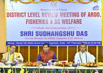 Minister Sudhangshu Das Chairs District-Level Review Meeting in West Tripura