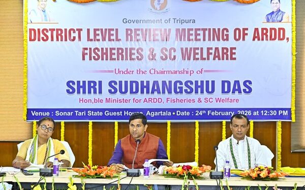 Minister Sudhangshu Das Chairs District-Level Review Meeting in West Tripura