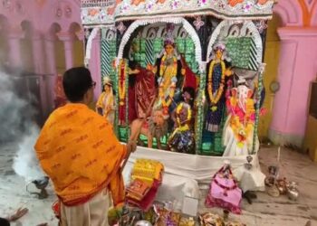 Saptami Puja Marks Grand Observance of Basanti Festival at Durga Bari