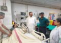 BJP’s Rajib Bhattacharjee Visits Ailing Gita Roy at GB Hospital