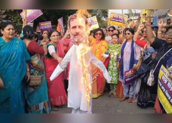 BJP protests in Agartala over Nari Shakti Bill row