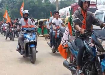 TTAADC: BJP Bike Rally for Billu Jamatia Draws 1,500