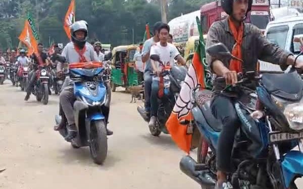 TTAADC: BJP Bike Rally for Billu Jamatia Draws 1,500