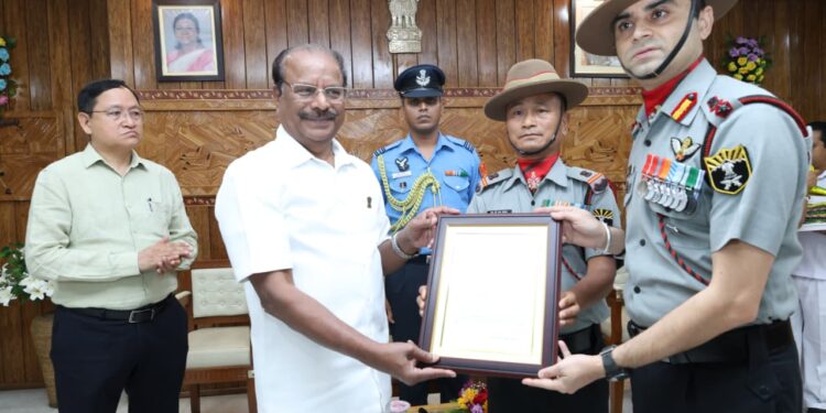 Governor Honours Assam Rifles and Indian Army Unit with Award of Appreciation