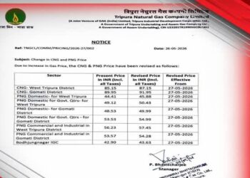 Tripura Sees Fresh CNG, PNG Price Hike