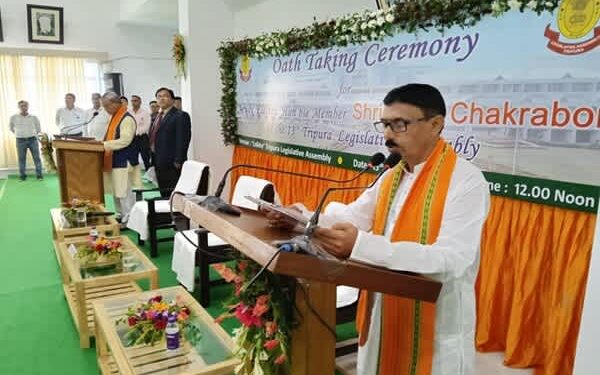 Jahar Chakraborti Sworn In as Dharmanagar MLA