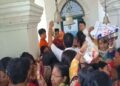 Devotees Offer Prayers at Ujjayanta Palace Temple