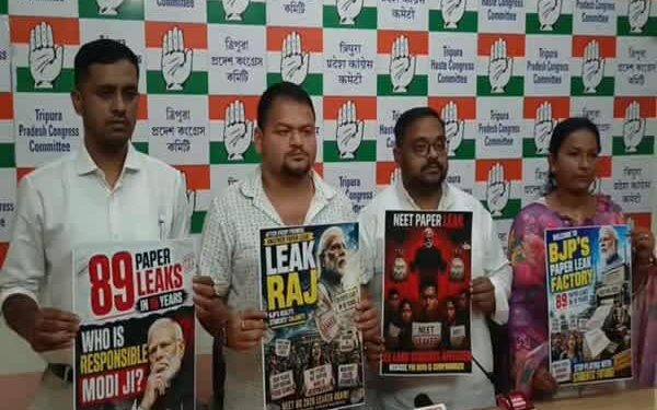Tripura Youth Congress Slams Centre Over NEET Leak
