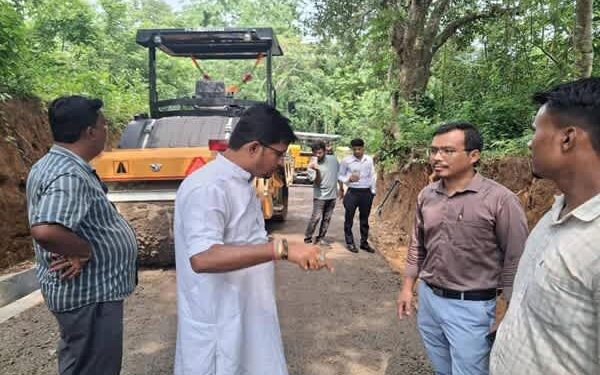 MLA Pinaki inspects key road project in Kalyanpur