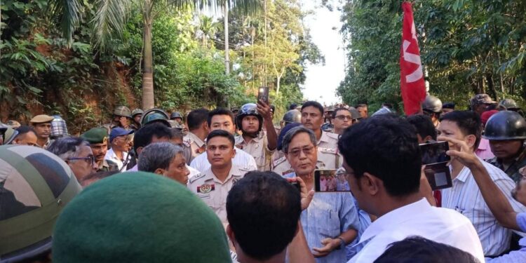 Police Stop CPIM Rally in South Tripura Amid Tension Over Badal Chandra Shil Case