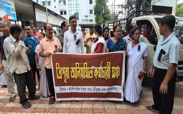 Irregular Employees Observe ‘Black Day’ Across Tripura, Demand Regularisation and Equal Pay