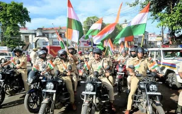 West Tripura Police Hold ‘Har Ghar Tiranga’ Bike Rally