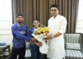 Biplab Deb felicitates CWG judo gold medallist Asmita Dey