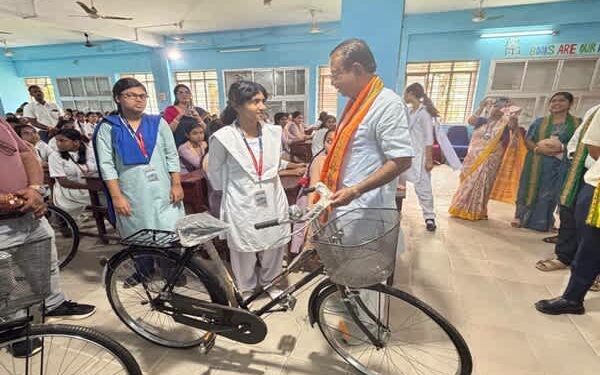 Bhattacharjee Distributes Bicycles to Schoolgirls