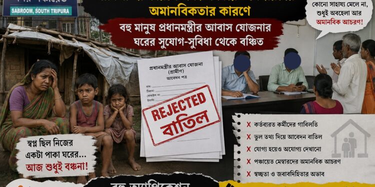 PMAY Applications Rejected Without Notification, Sabroom Residents Allege